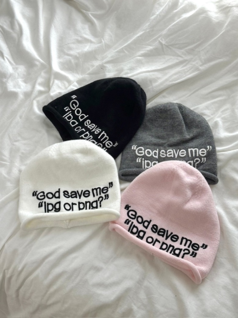受注制【LUV CODE】lettering beanie (4color)