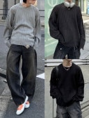 大阪店WEB限定【Chikashitsu +】overfit damage knit (3color)