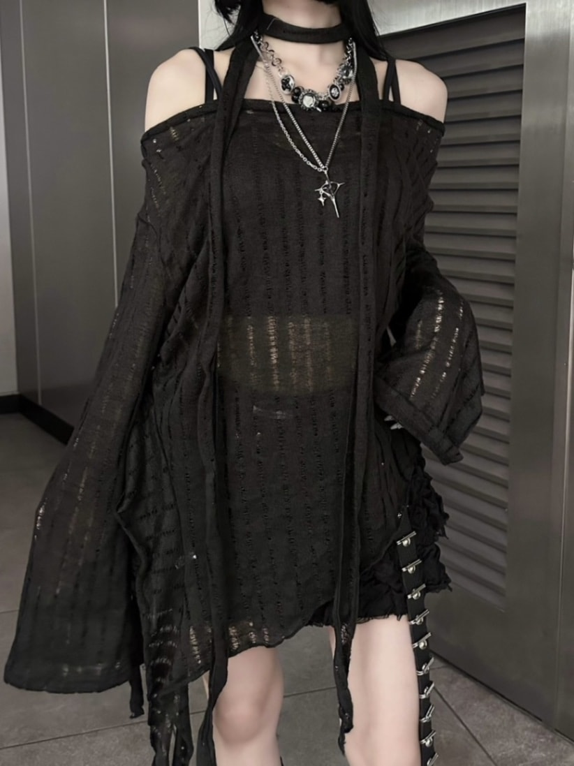 受注制【XU DOG】asymmetry drape tops (2color)