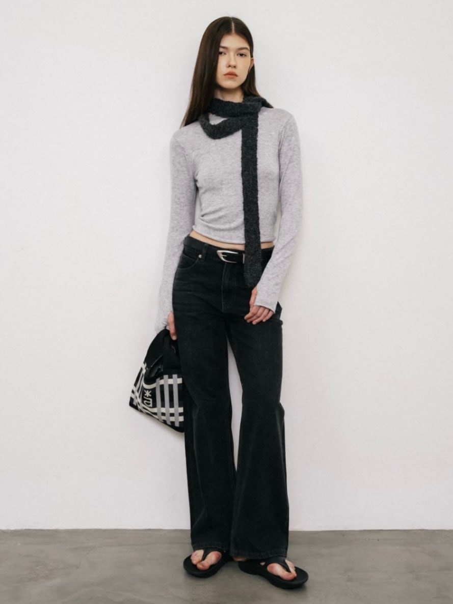 【ARCH by ROARINGWILD】Simple Washed Straight Jeans (Women's)