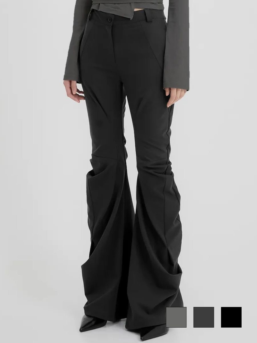 FLAREUP Asymmetrical Drape Pants チャコール 10/28 再入荷【FLAREUP】Asymmetrical Drape Pants / 【フレア