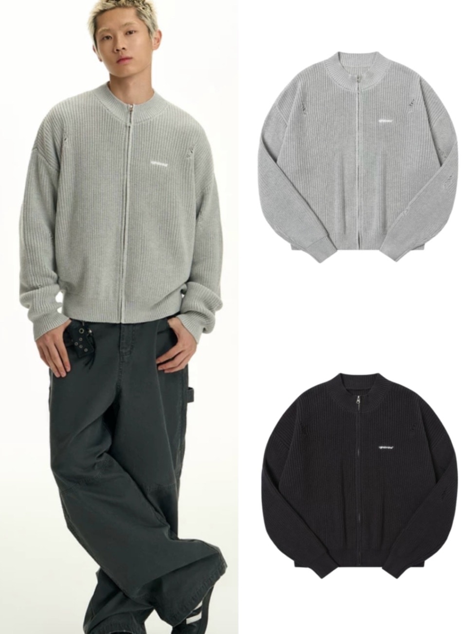 【TGNS】Ripped Cardigan Sweater