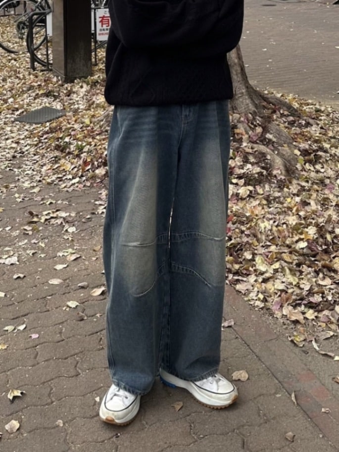 受注制【youll】pin tuck denim pants (2color)