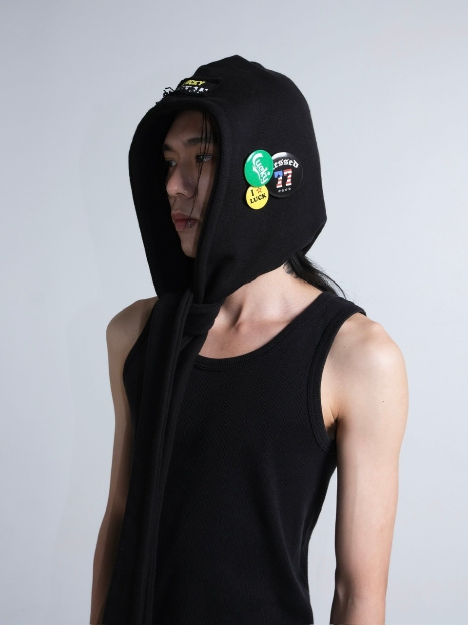 【IFEELLUCKY】Aviator hood black