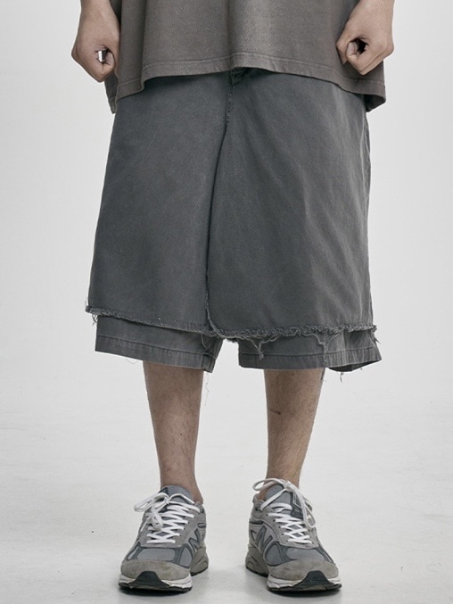 【AJO AJOBYAJO】25SS★ Washed Layered Skirt Shorts AJOBYAJO】Washed Layered Skirt Shorts | OUR BRAND,AJOBYAJO