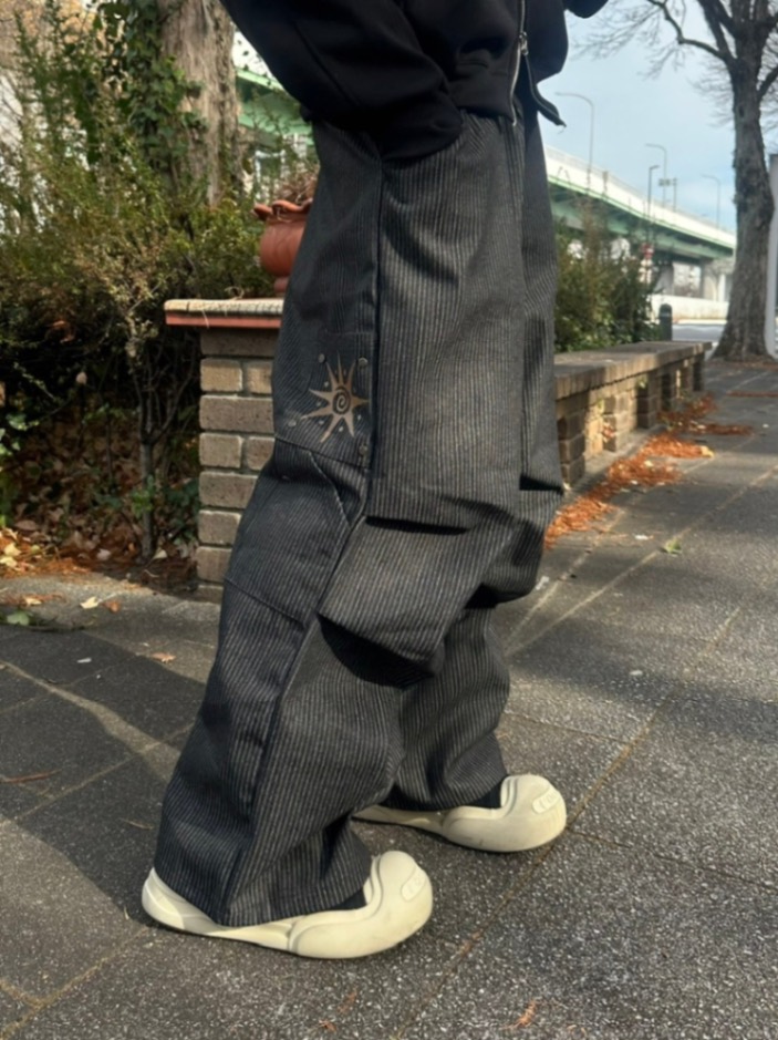 受注制【youll】stripe carpenter pants (2color)
