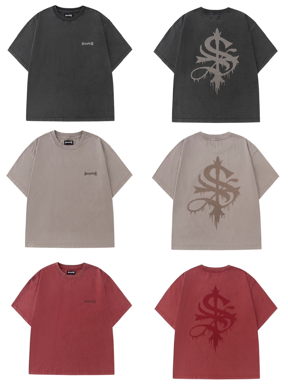 SUPPLIER】Vintage Wash Melt Cross Rhinestone Tee | OUR BRAND
