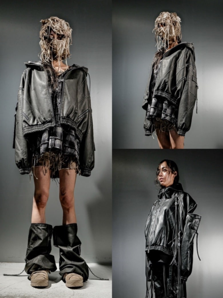 2/20 20:00発売【DIG YOUR OWN GRAVE】LEATHER ZIP HOODY