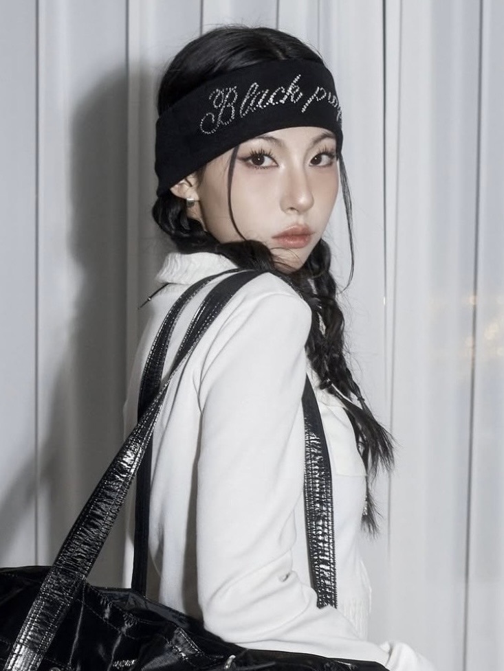 6/11再入荷【BLACK PURPLE】Black Purple Crystal Hairband