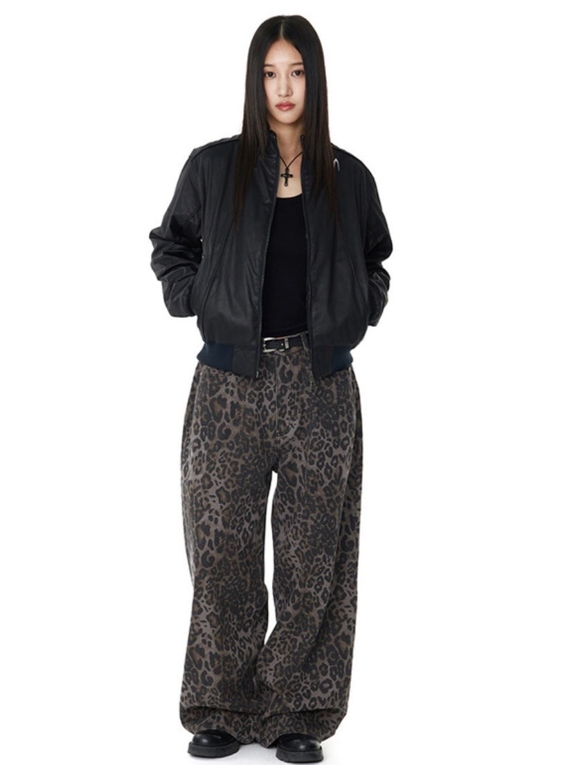 AAKAM ■ Leopard Pattern Cotton Pants AAKAM】Leopard Pattern Cotton Pants | OUR BRAND,AAKAM