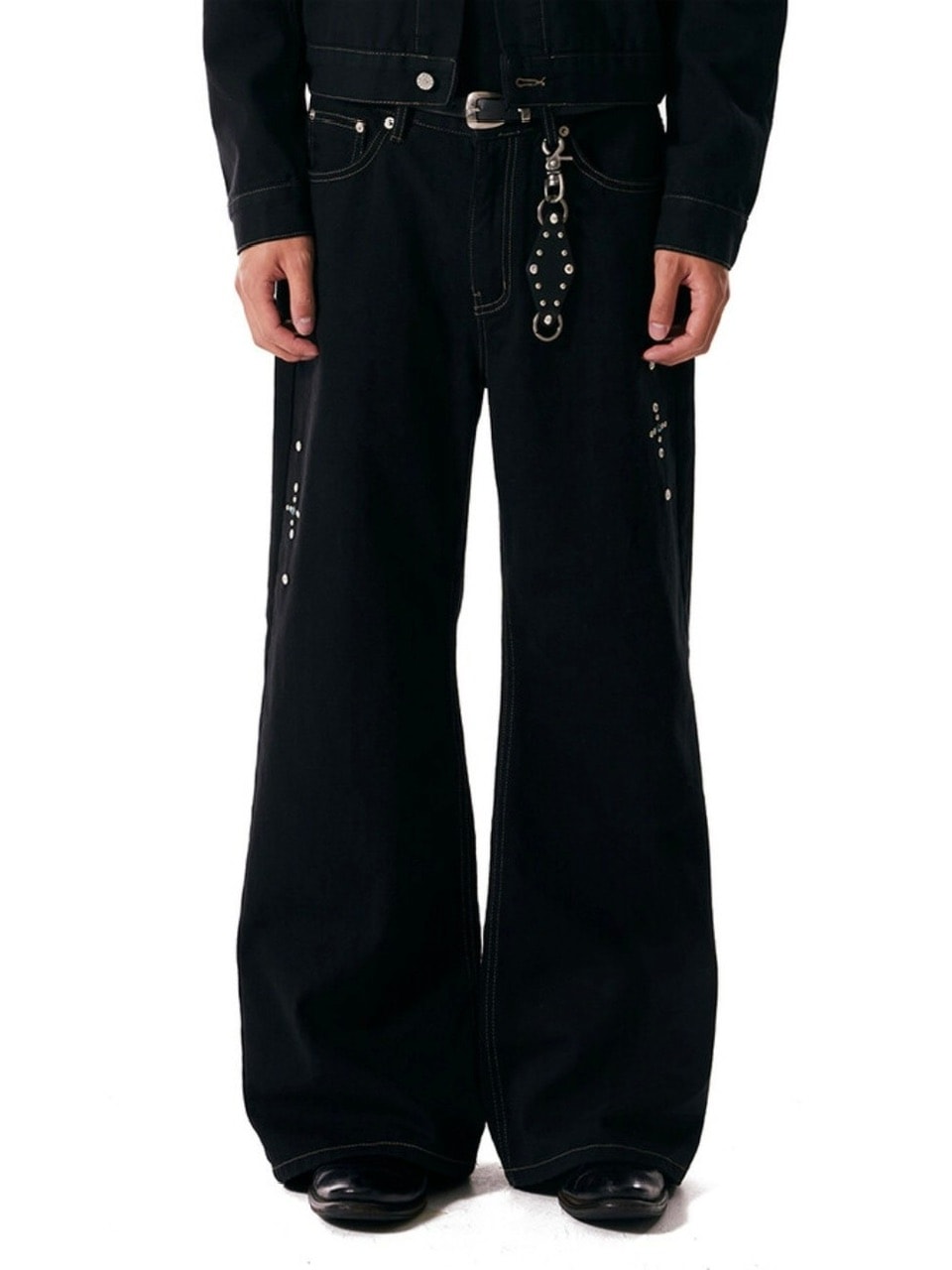 【AAKAM】Western Studded Denim Pants AAKAM】Western Studded Cotton Pants | OUR BRAND,AAKAM