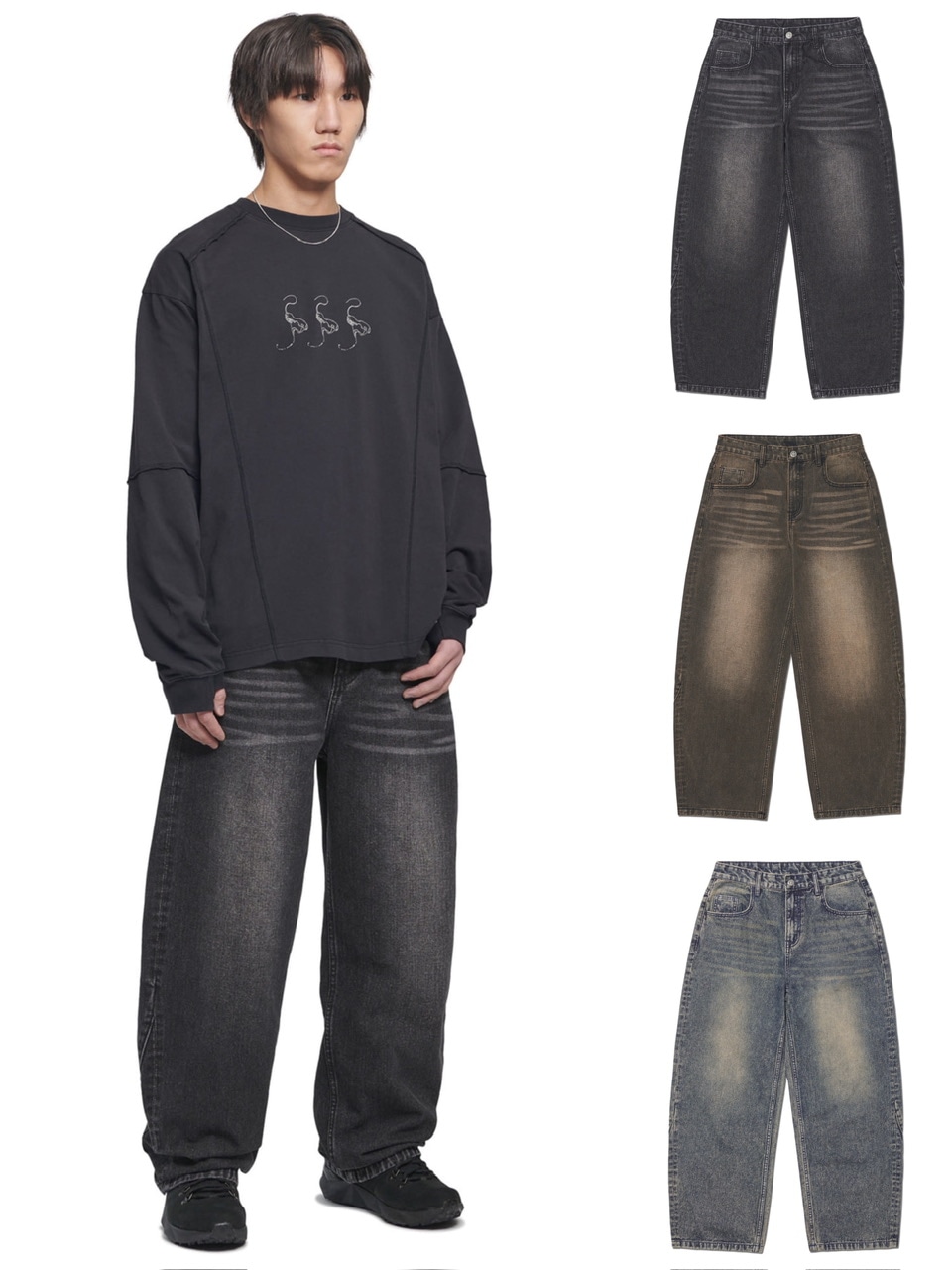 【NOMANUAL】B.C.L DENIM PANTS / 【ノーマニュアル】ワイドデニムパンツ