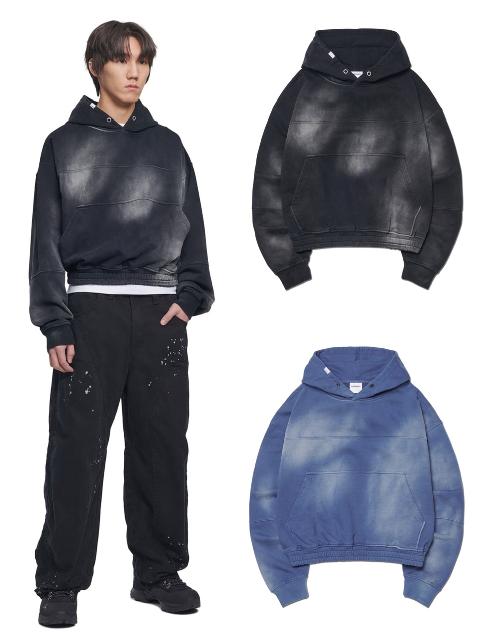 日本未入荷NOMANUALのSTAIN WASHED HOODIE 全2色 日本未入荷NOMANUALのSTAIN WASHED HOODIE 全2色 (NOMANUAL