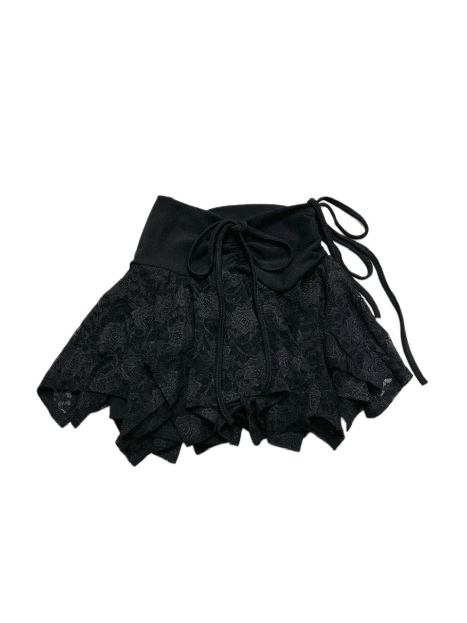 受注制【XU DOG】shirring frill lace skirt (2color)
