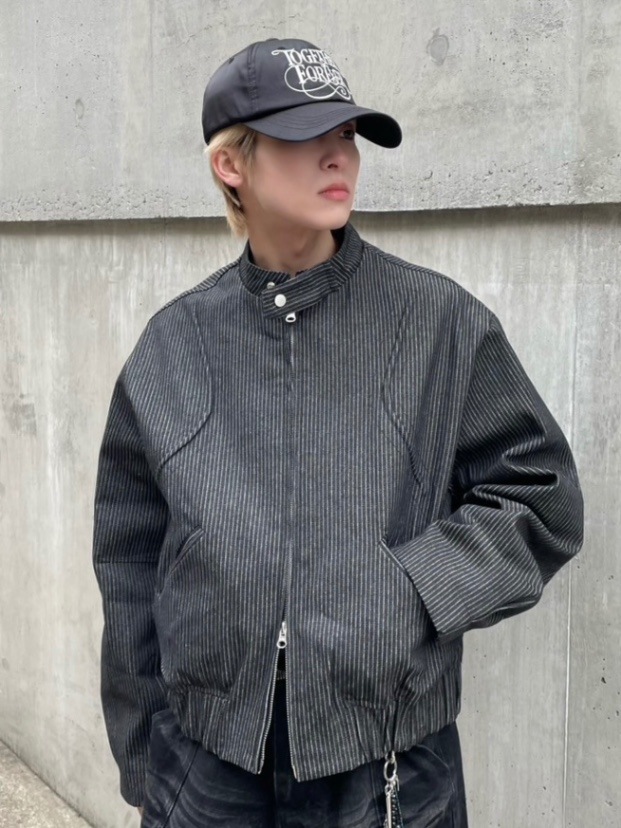 受注制【nmtc +】pin stripe denim jacket