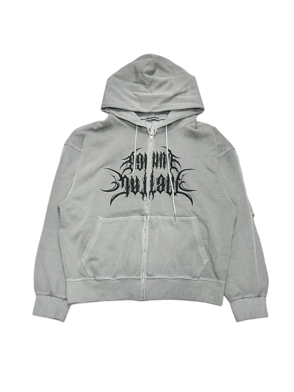 受注制【XU DOG】pigment lettering zip up hoodie (2color)