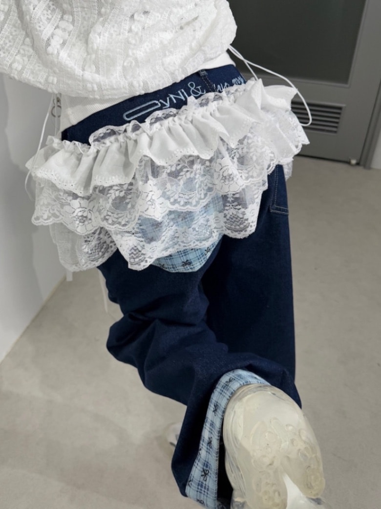 受注制【Nerd out XU】lace layered frill skirt (2color) | OUR
