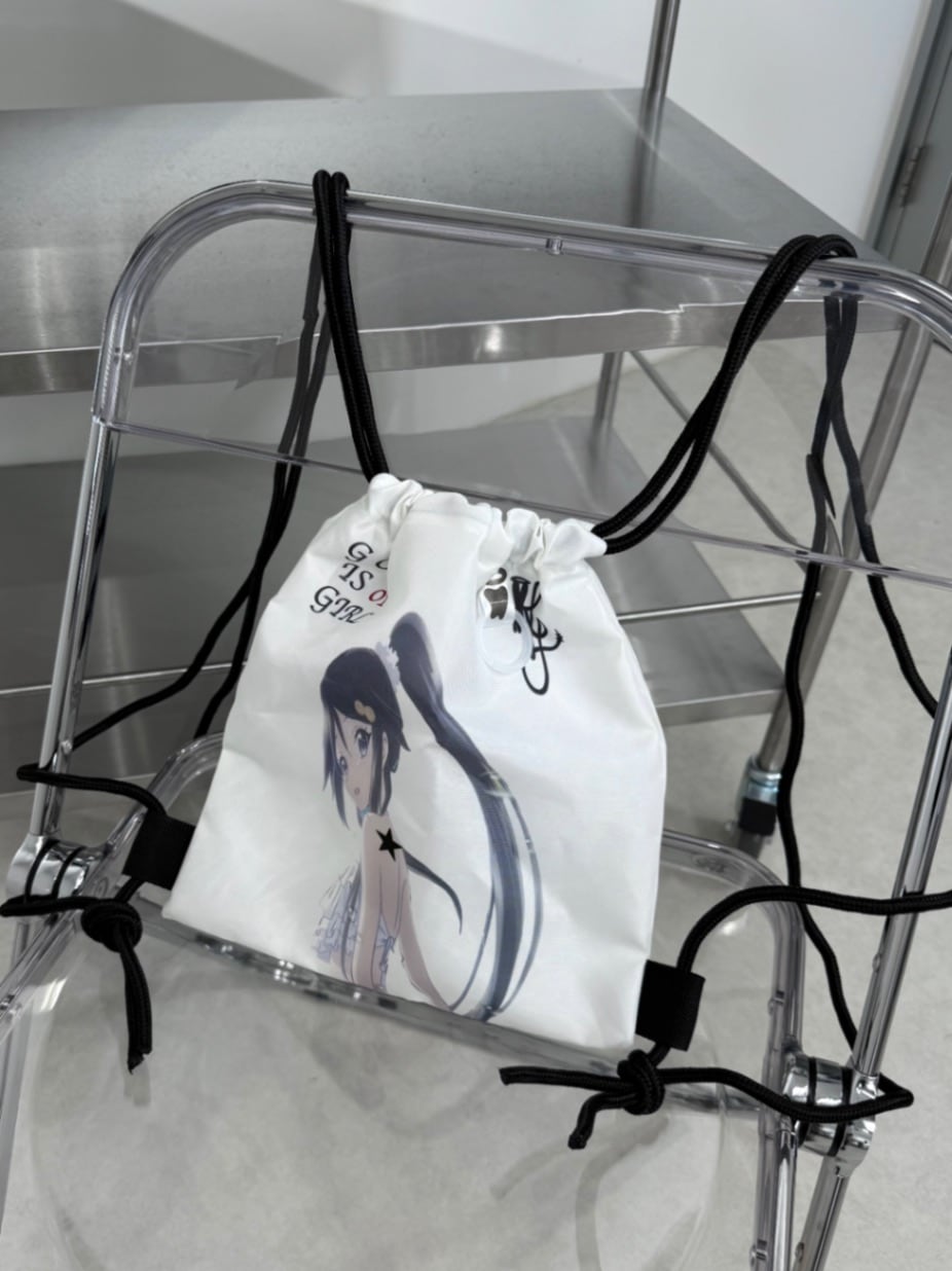 受注制【Nerd out XU】girl is god drawstring knapsack