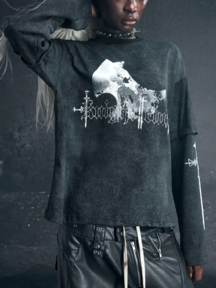 12/8 21:00再販【Cozy world Wide】KNIGHT CLUB WAXED LONGSLEEVE