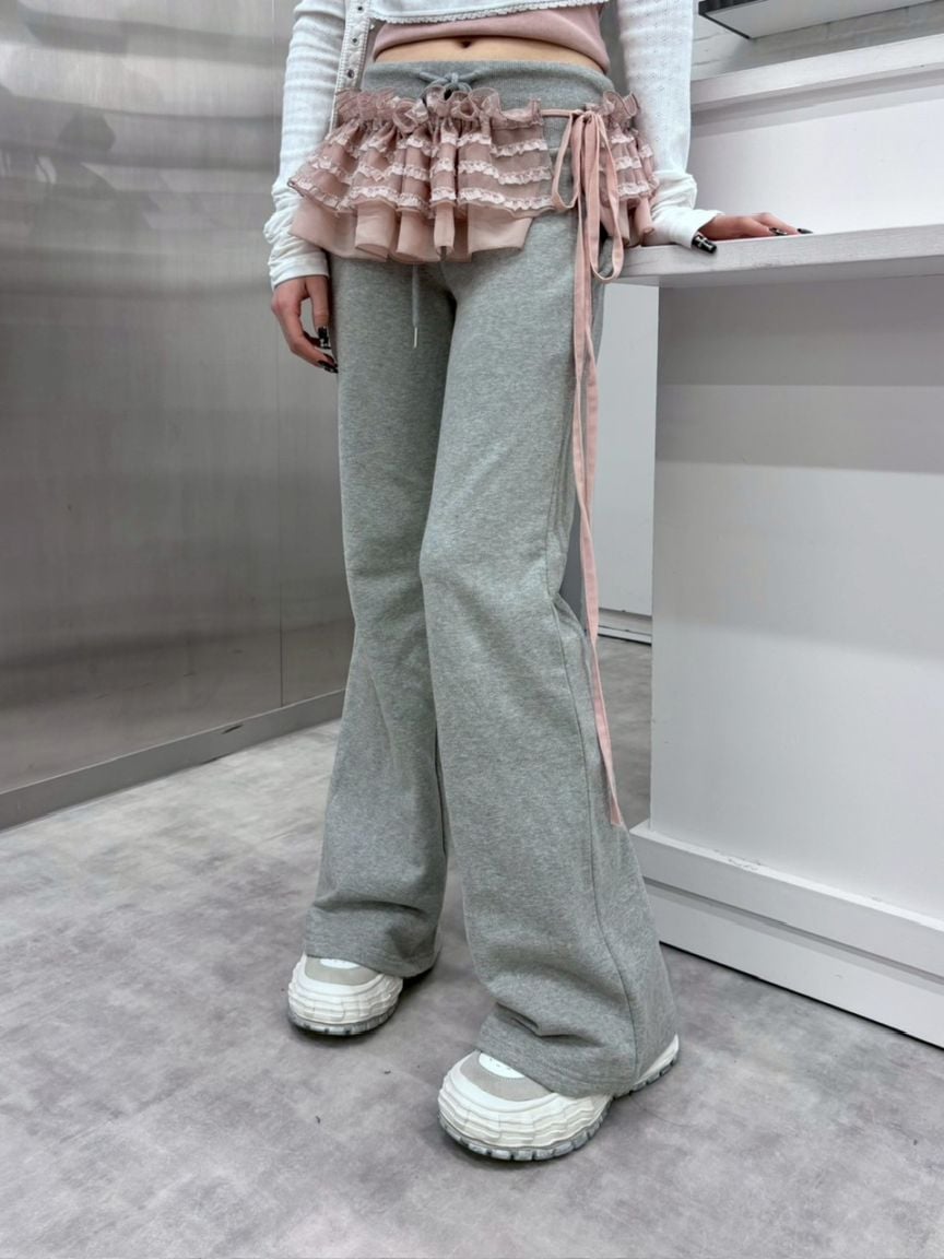 【nmtc +】lowrise flare sweat pants (2color)