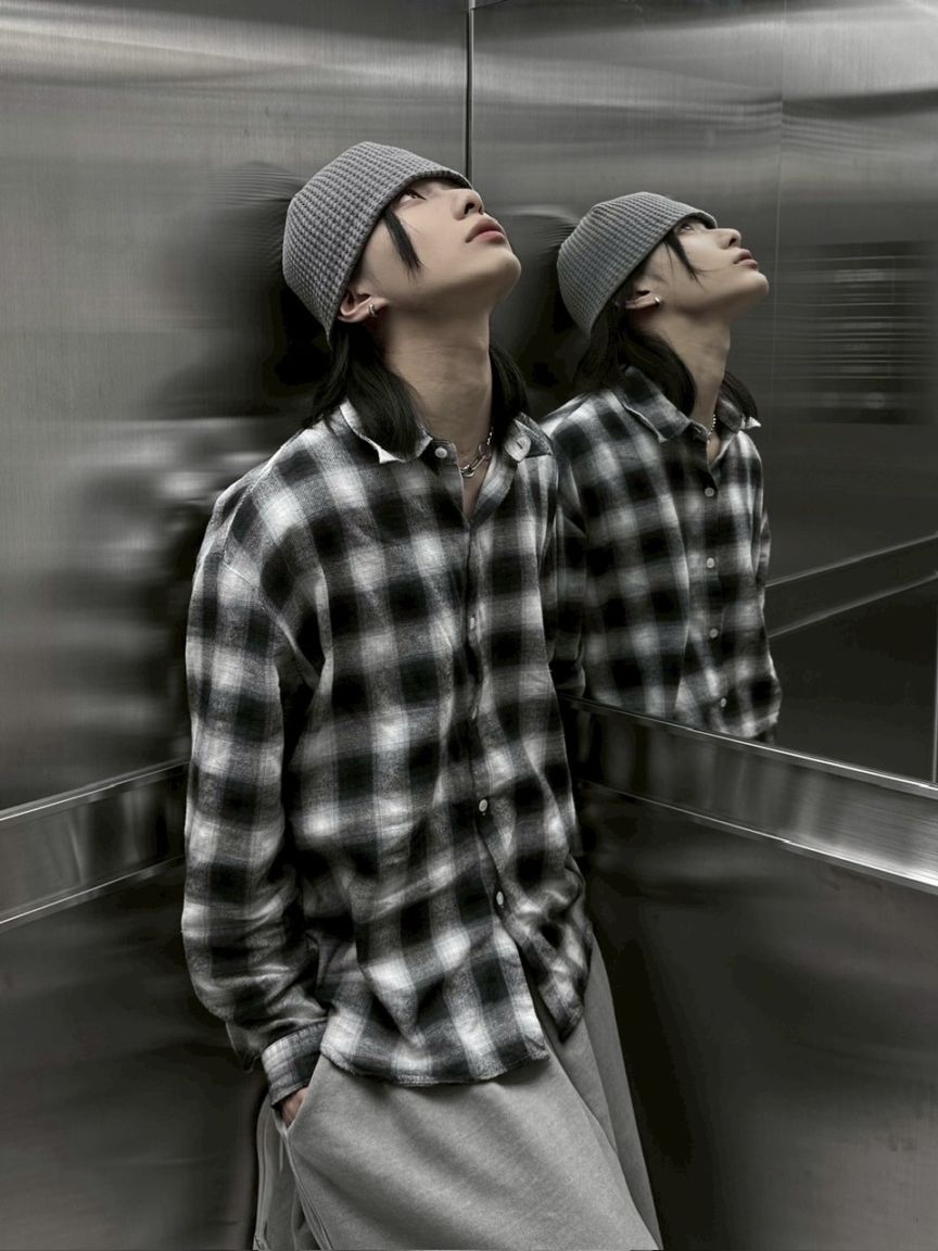 【LUV CODE】shadow check shirt