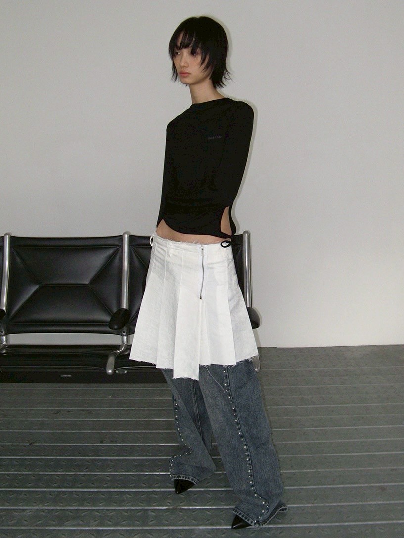 【ROCK CAKE】Cutout Boat Neck Top