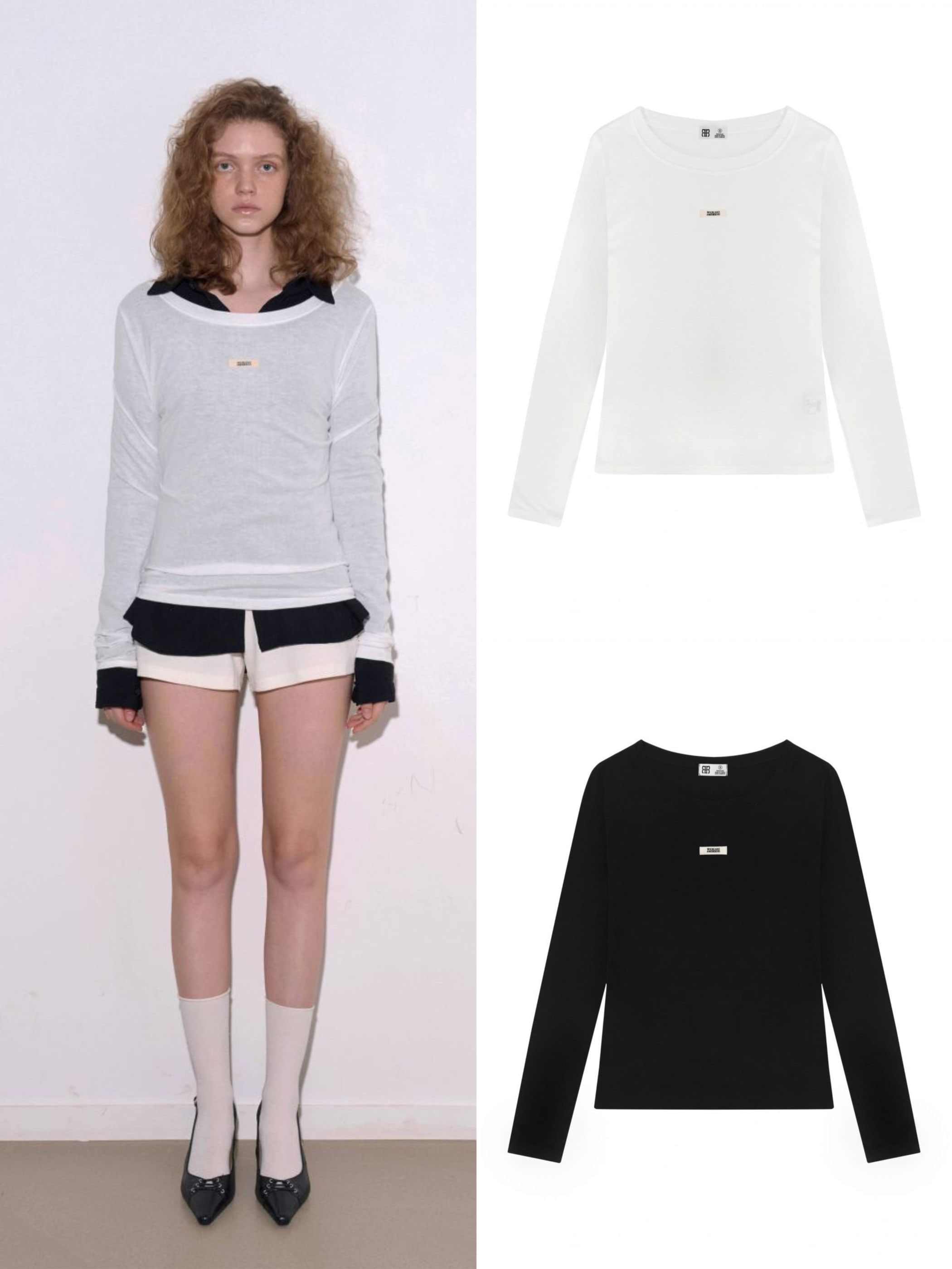 【ROCK CAKE】Beige Label Seethrough Top