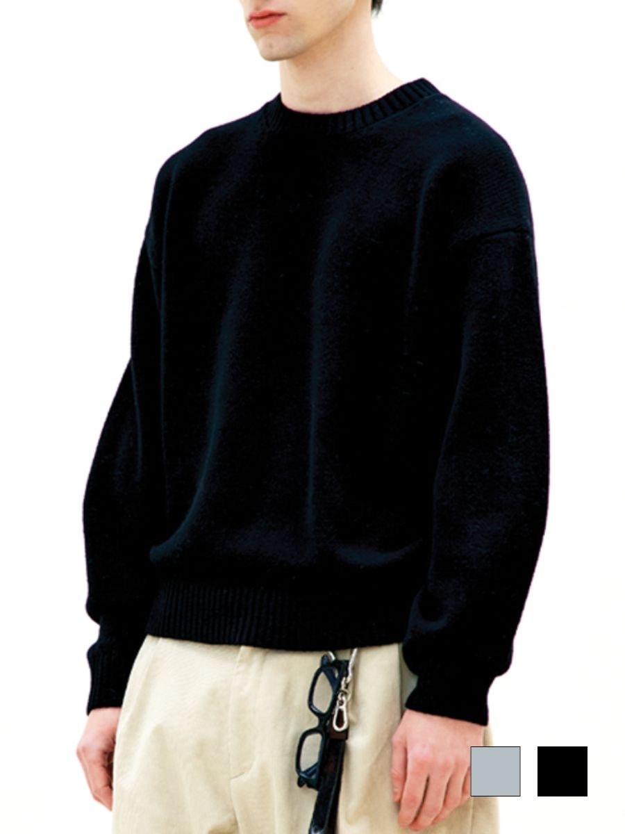 【COOR】WOOL CROPPDO CREWNECK SWEATER