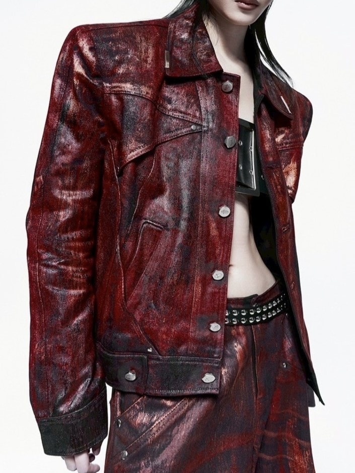 【RICH】Blood Waxed Denim Jacket