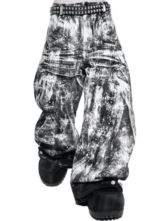 【RICH】Smoke Waxed S-Wide Pants