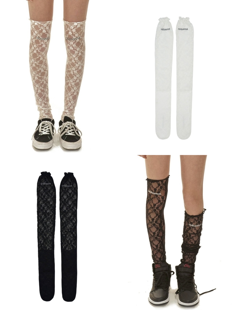 ◇ODD ONE OUT◇ ODDONEOUT LACE KNEE SOCKS BLACK ODDONEOUT】ODDONEOUT LACE KNEE SOCKS | OUR BRAND,ODDONEOUT
