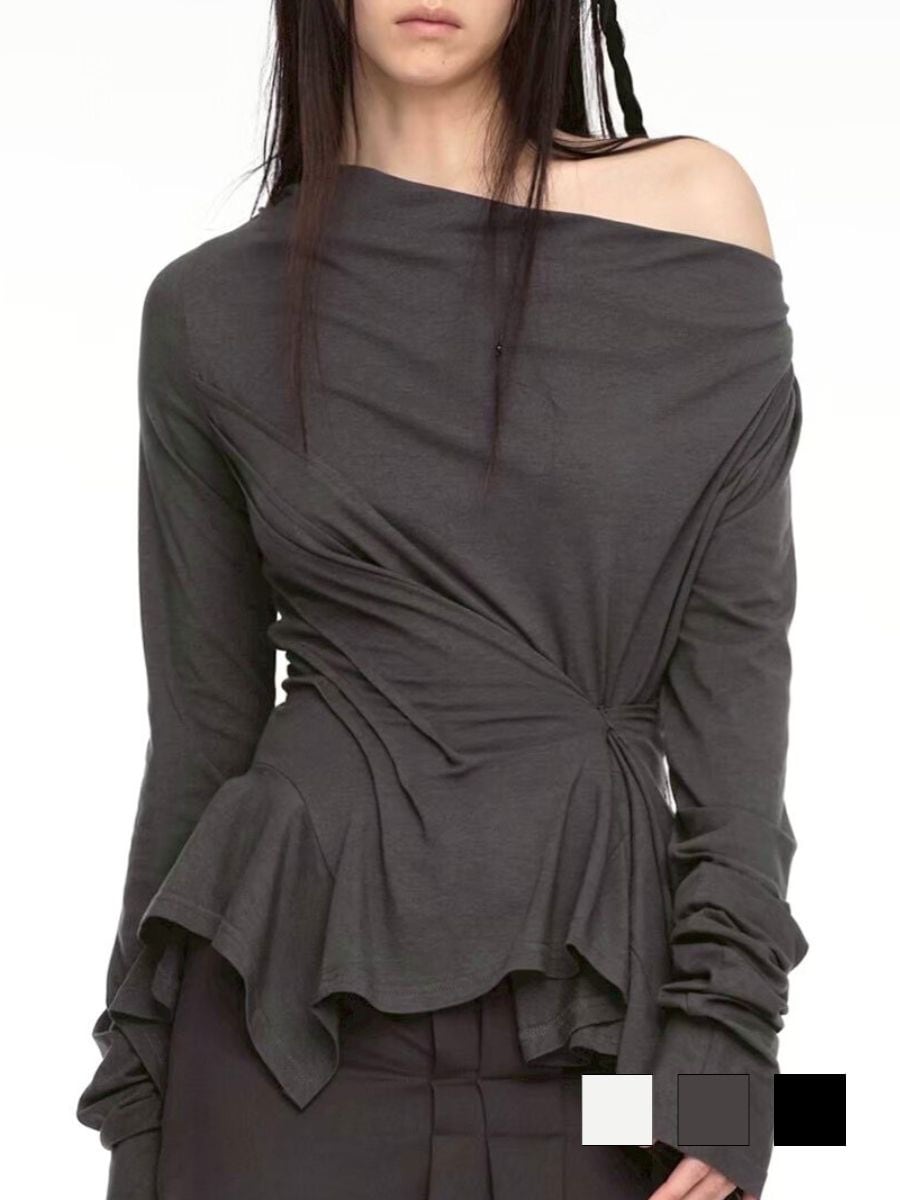 NACHE】INCLINE DRAPING LONG SLEEVE | OUR BRAND,NACHE