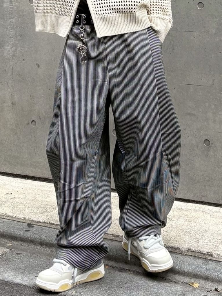 受注制【nmtc +】stripe over denim pants (2color)