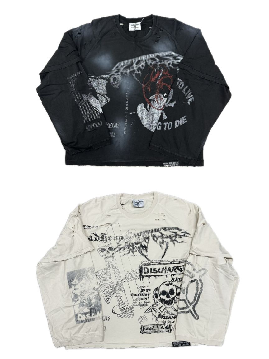 【F.V.V.O】SKELETON BROKEN HOLE T-SHIRT