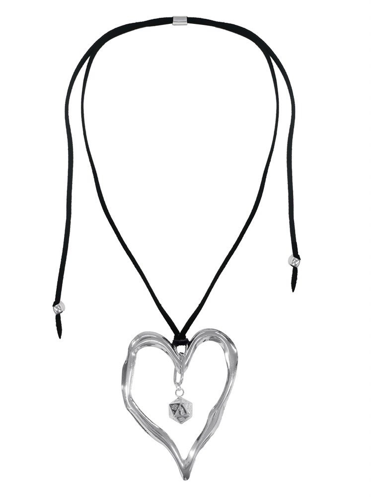 【BLACKPURPLE】25SS★ Big Rough Heart Leather Necklace BLACK PURPLE】Big Rough Heart Leather Necklace | OUR BRAND