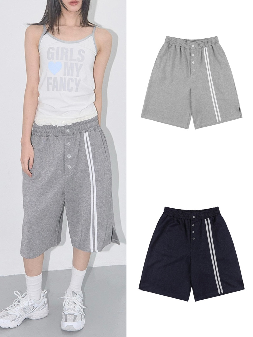 【FANCY CLUB】人気/送料関税込★BUTTON-UP BERMUDA SWEATPANTS FANCY CLUB】BUTTON-UP BERMUDA SWEATPANTS | ITEM,BOTTOMS