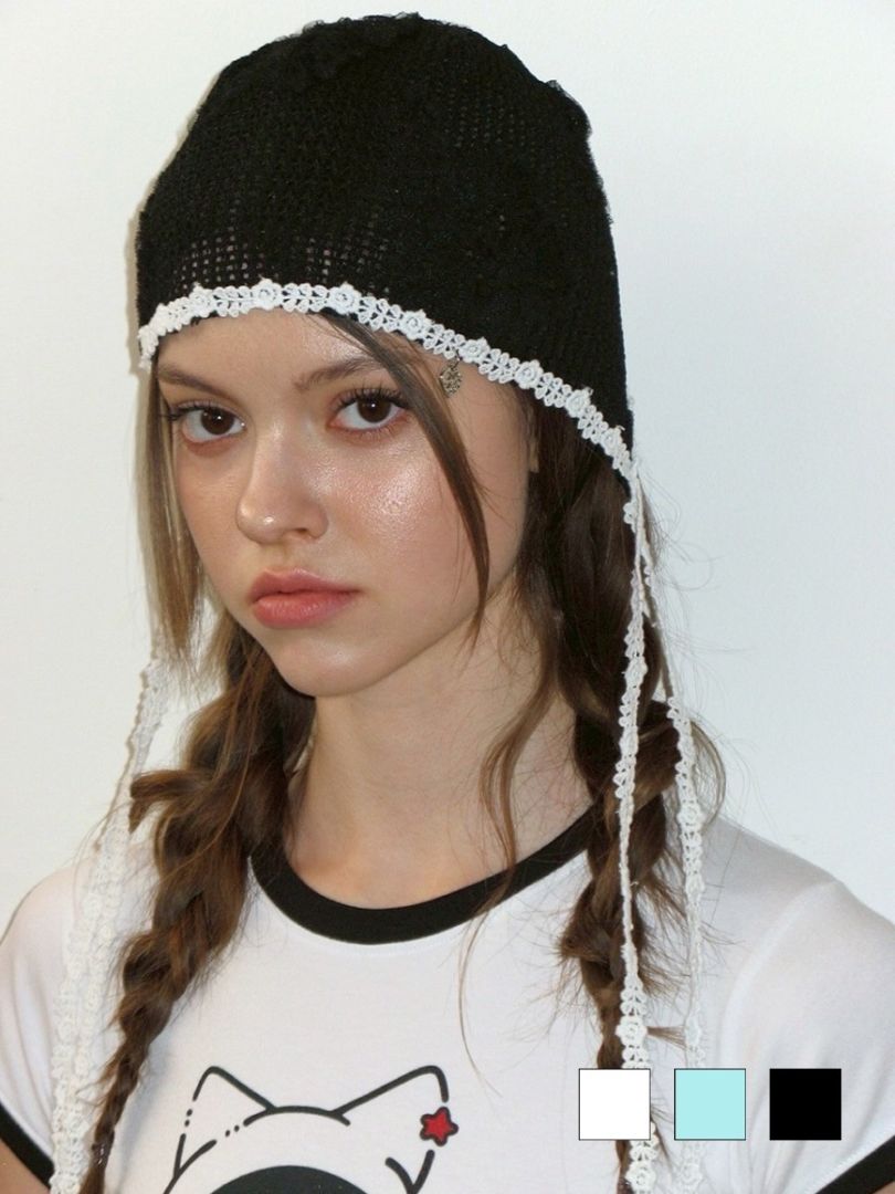 【CRANK】LACE CROCHET BONNET
