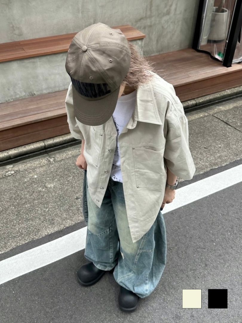 受注制【youll】rib cotton shirt jacket (2color)