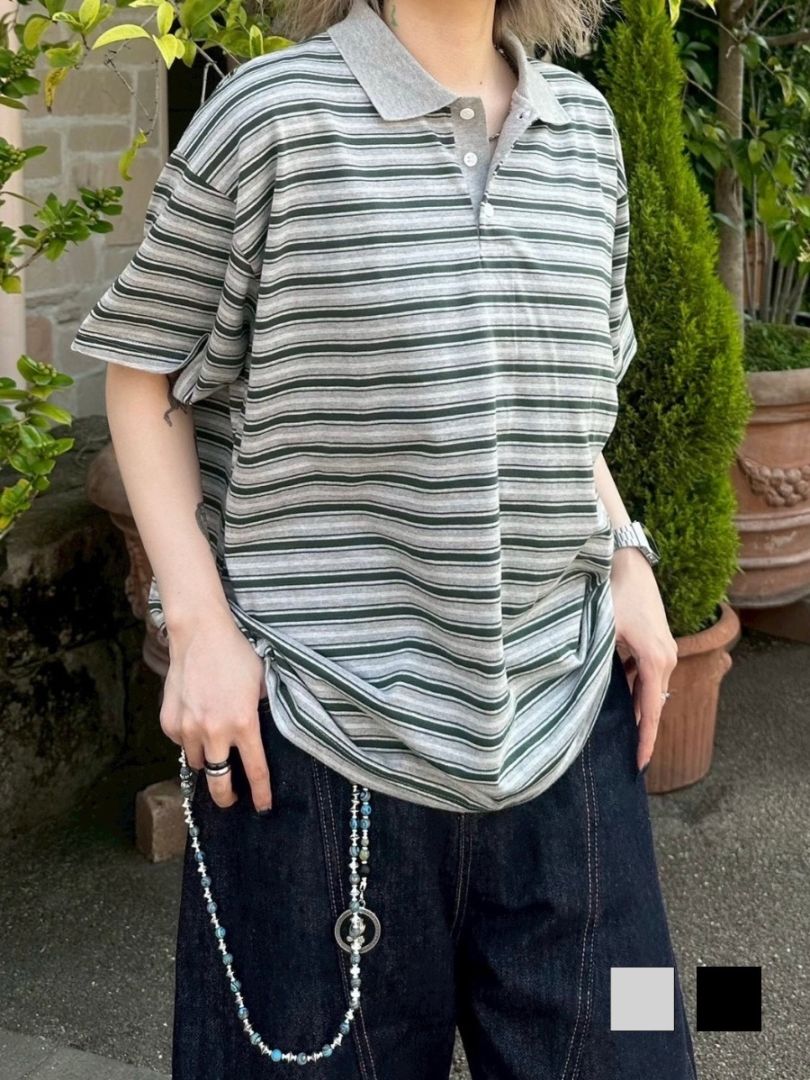 受注制【youll】cozy stripe polo tee (2color)