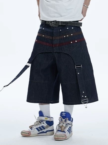 【DND4DES】COLORFUL SUEDE RAW DENIM SHORTS