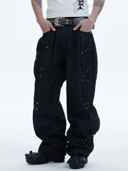 【DND4DES】RIVETED PLEATED DENIM