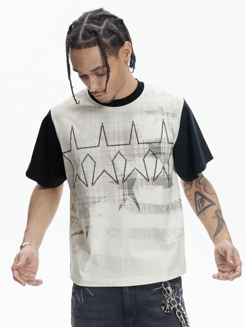 【DND4DES】STAR HOT DIAMOND CONTRAST COLOR T-SHIRT