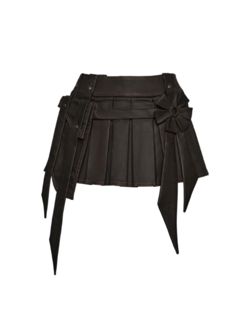 【La Lune】SATURN SKIRT / 【ラリュンヌ】コーティングフラワーステッチポケットプリーツスカート