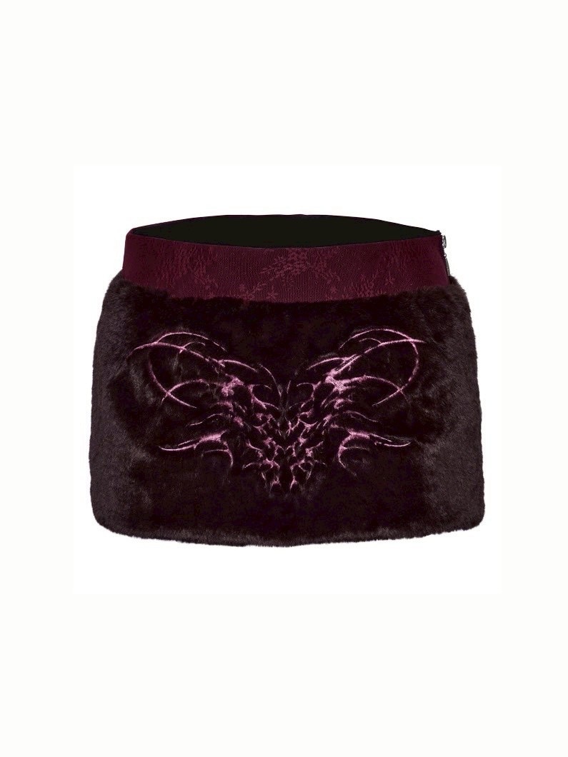 【La Lune】BLOOD MOON SKIRT / 【ラリュンヌ】トライバルステッチファーミニタイトスカート