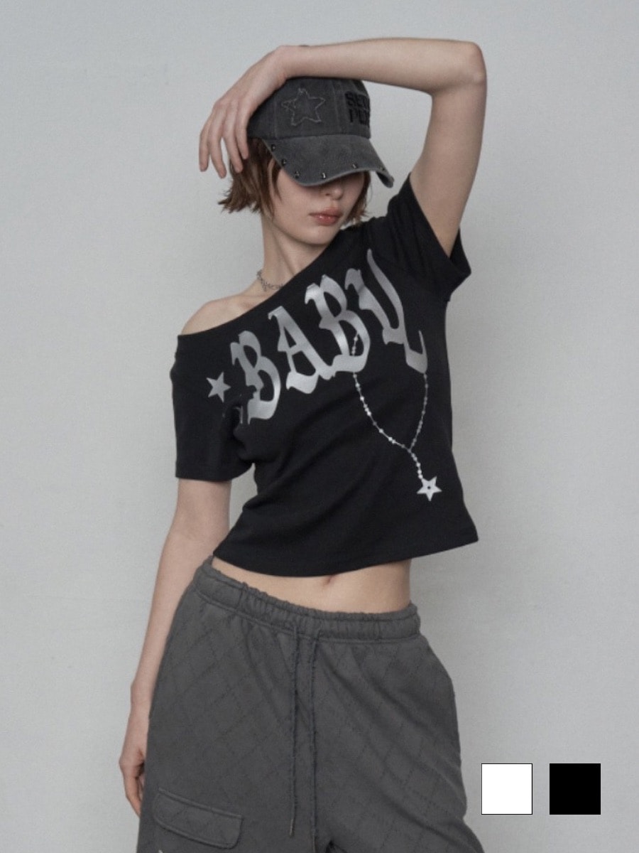 【SETUP‐EXE】BABY WIDE NECK TOP / 【セットアップエグゼ】ベイビーワイドネック半袖Tシャツ