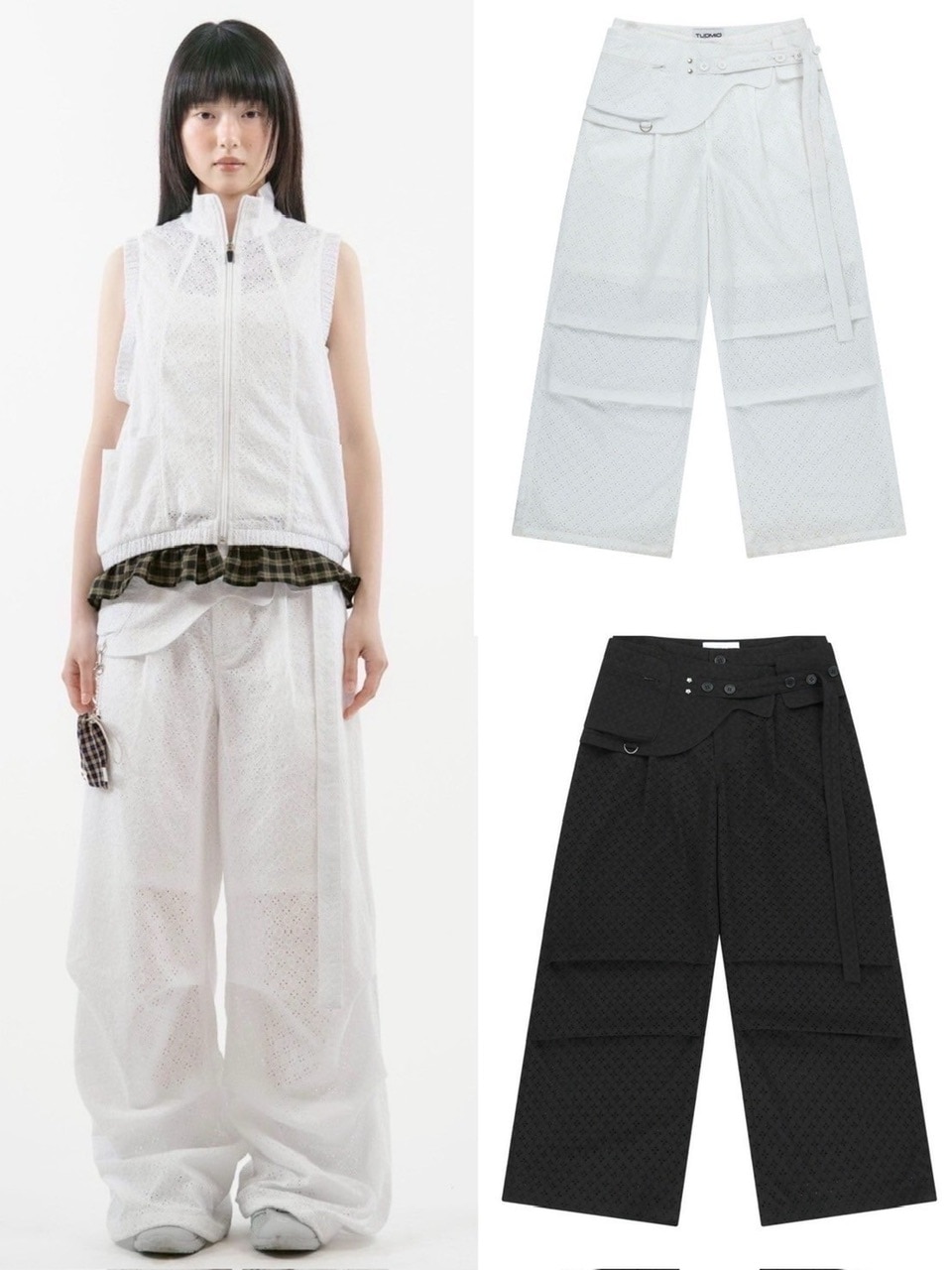 【TUOMIO】EYELET BELT BAG PANTS / 【トゥオミオ】アイレットベルトバッグパンツ