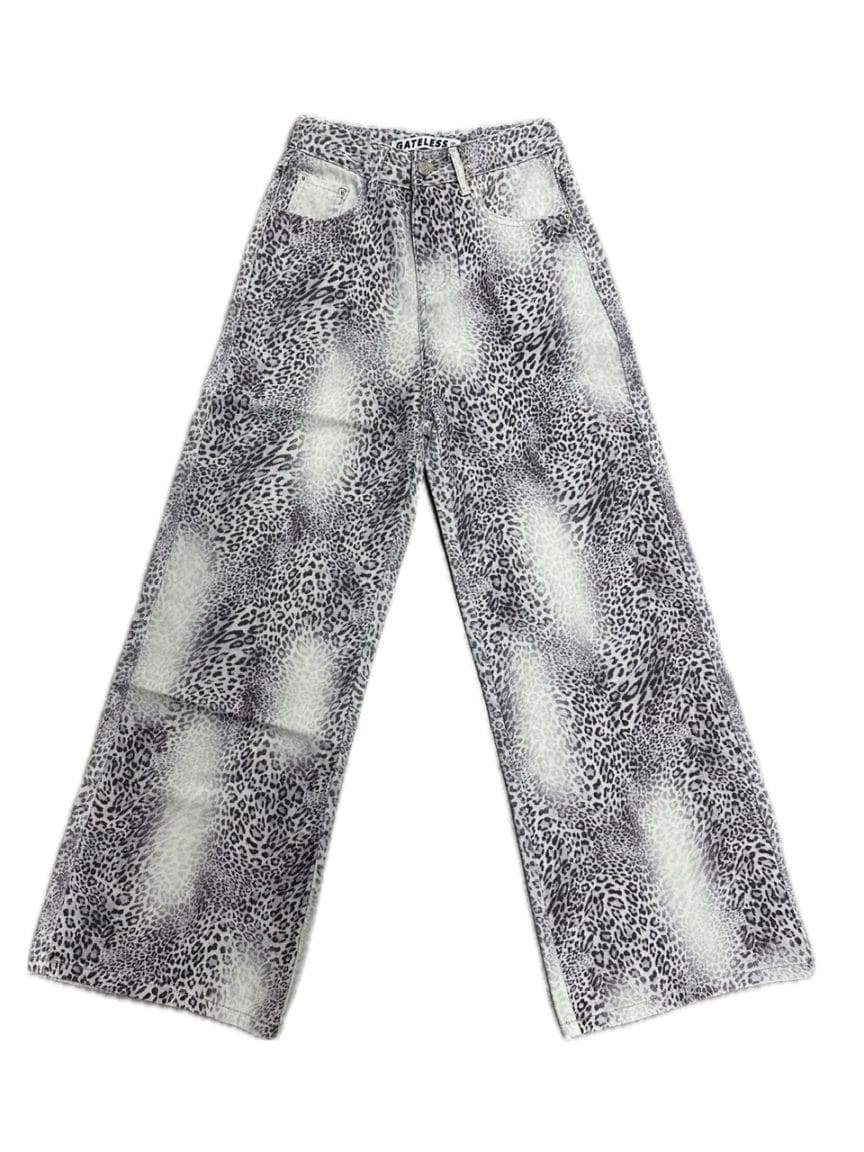 【GATELESS】WASHING LEOPARD DENIM PANTS / 【ゲートレス】ウォッシングレオパードデニムパンツ
