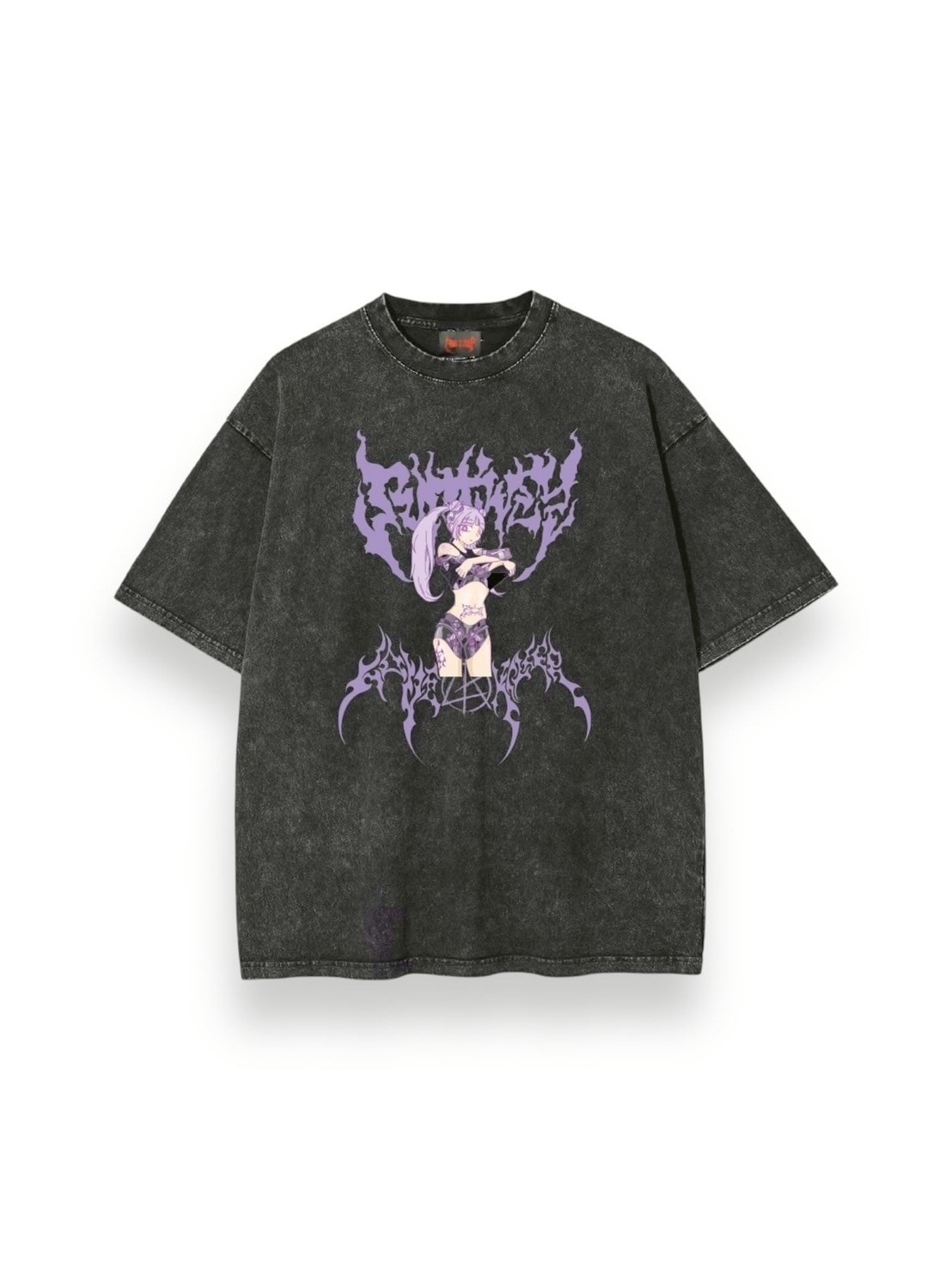 【LOVE KILLER】Purple humanoid Graphic logo T-shirt by ruptivey / 【ラブ キラー】グラフィックロゴピグメント半袖Tシャツ