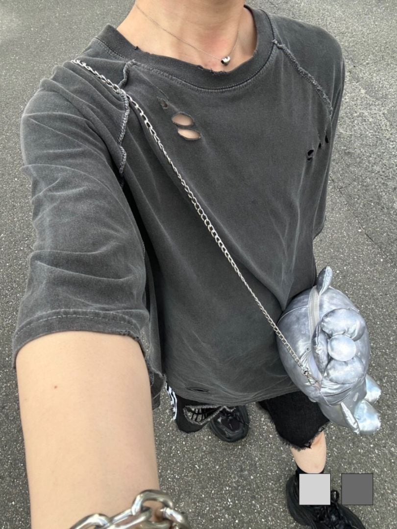 受注制【LUV CODE】pigment damage tee (2color)