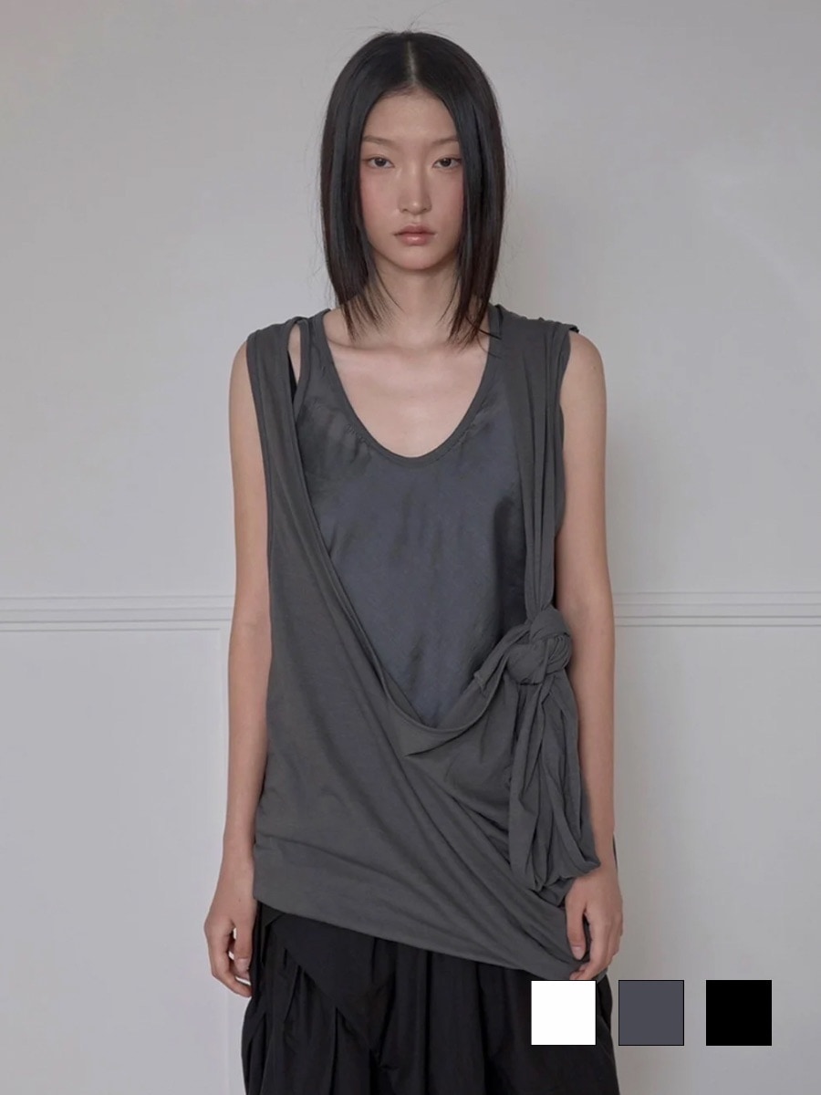 【FLAREUP】Asymmetrical Layered Sleeveless 